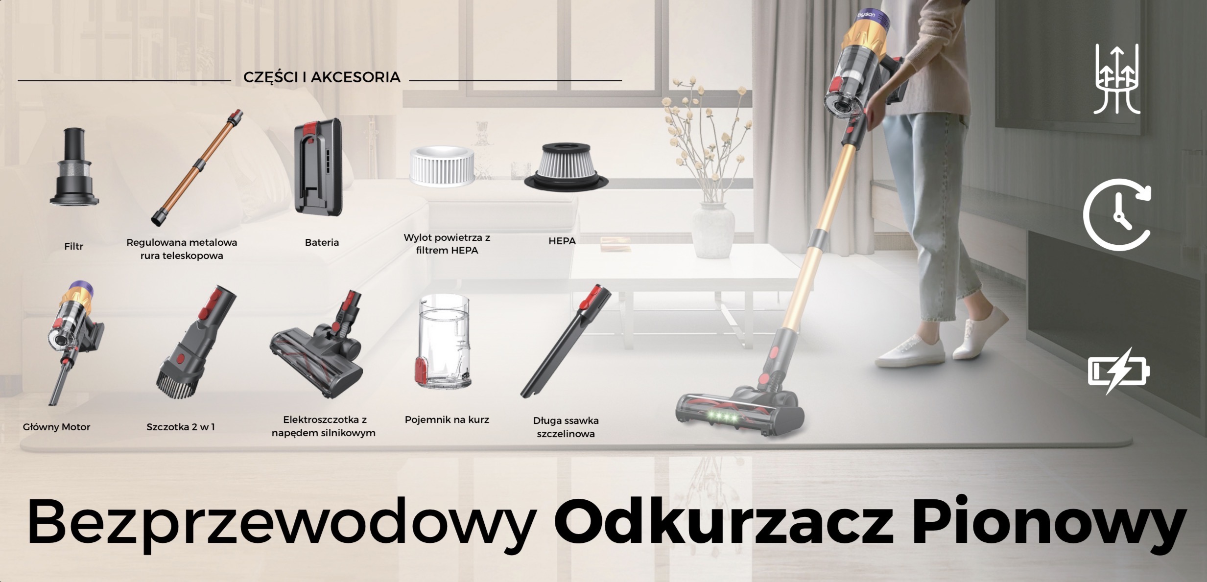 Odkurzacz pionowy bezprzewodowy - obrazek 3